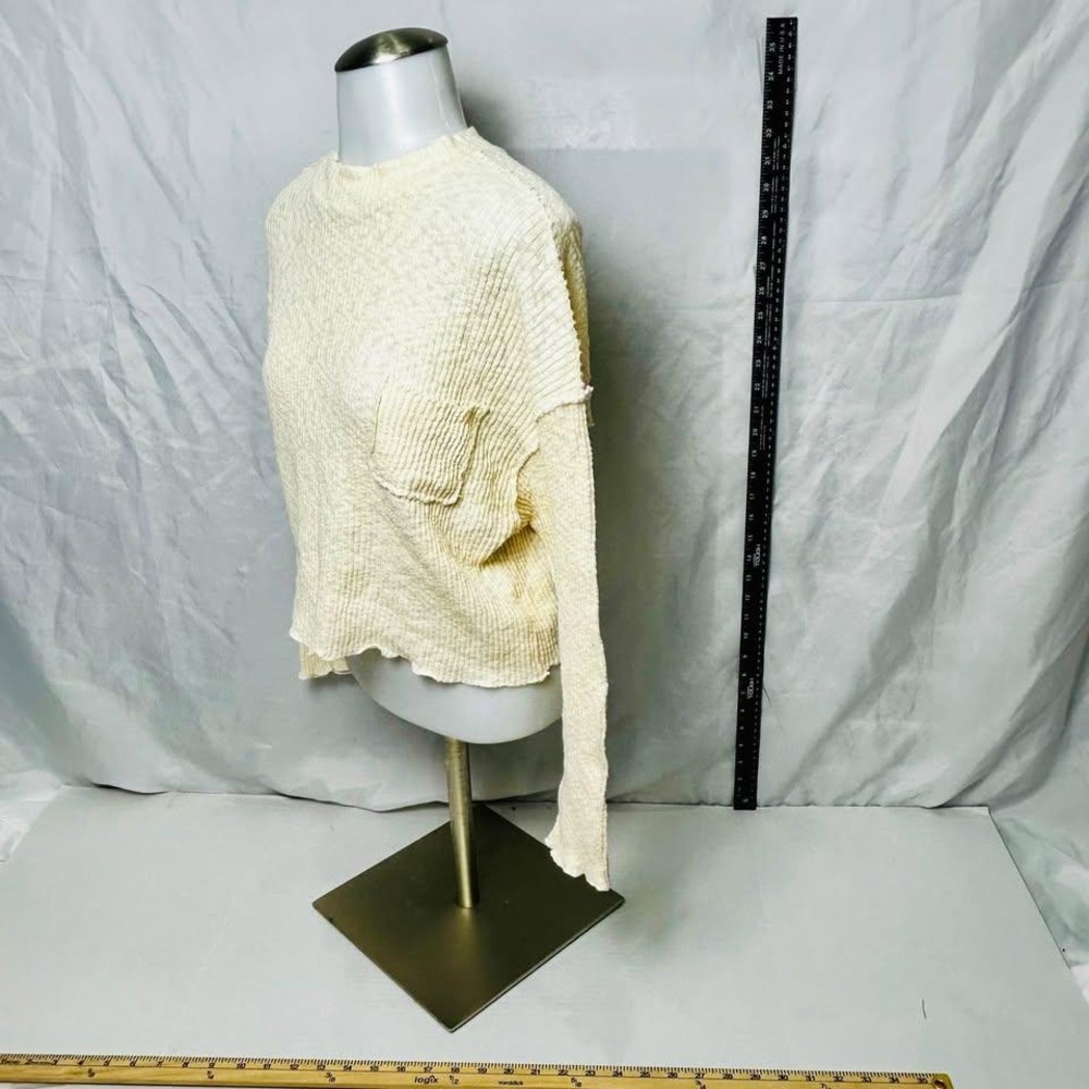 By Together + Collection*Cream Ribbed Mock Neck*Long Sleeve Sweater* Size M - Picture 9 of 10